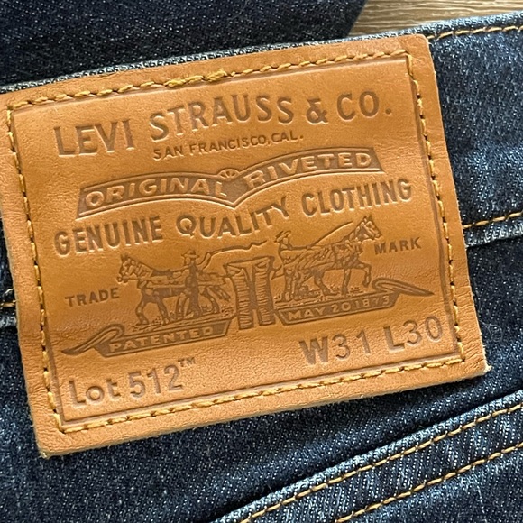 512™ LEVI’S SLIM TAPER FIT MEN'S JEANS Dark Wash 31x30 - Picture 5 of 6